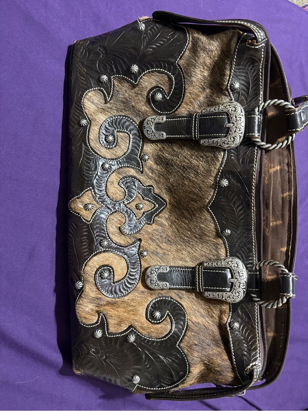 American West Cowhide Purse